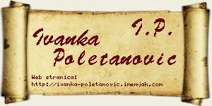 Ivanka Poletanović vizit kartica